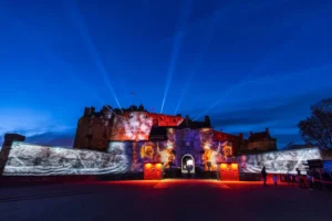 Le spectacle « Castle of Light », Édimbourg