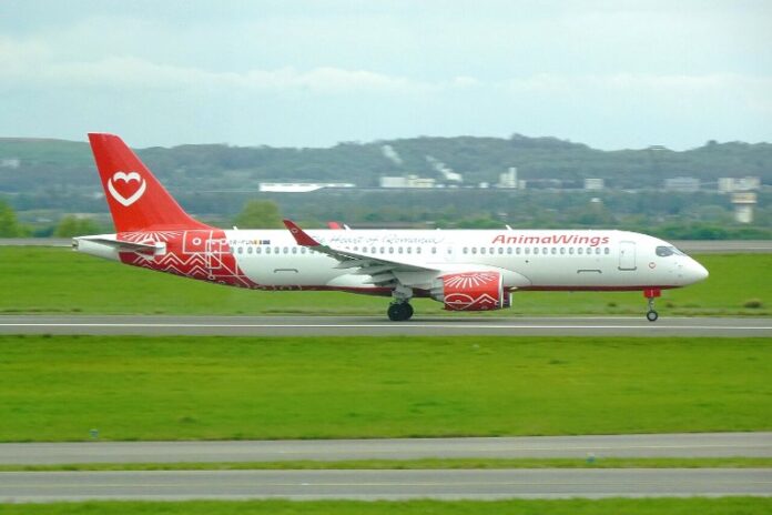 Un Airbus A220-300 d’AnimaWings