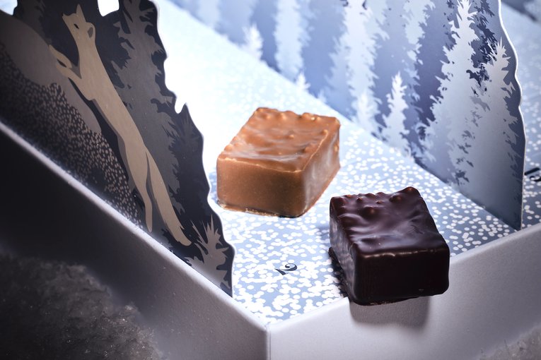 Bonbons de chocolat du calendrier de l’Avent Lenôtre