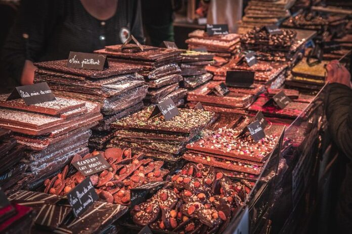 Stand de chocolats au Salon du Chocolat de Paris