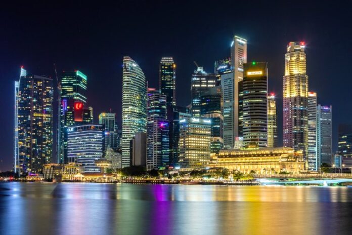La baie de Marina Bay à Singapour